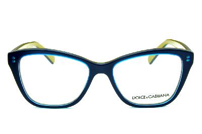 Óculos Dolce & Gabbana em acetato azul com parte interna dourado/caramelo feminino