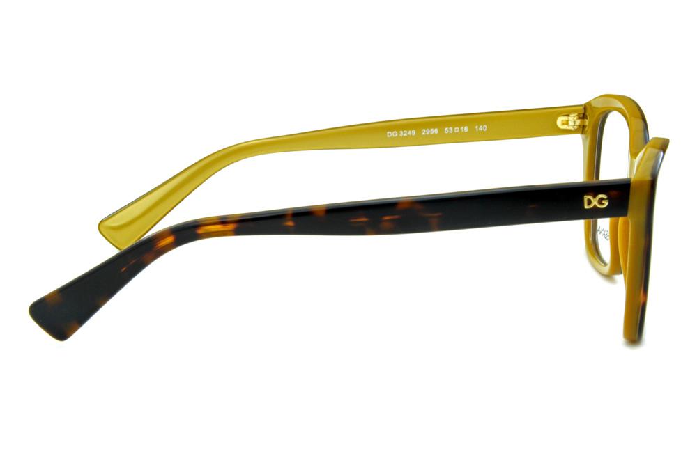 Óculos Dolce & Gabbana marrom mesclado tartaruga haste dourado caramelo feminino armação gatinho de grau