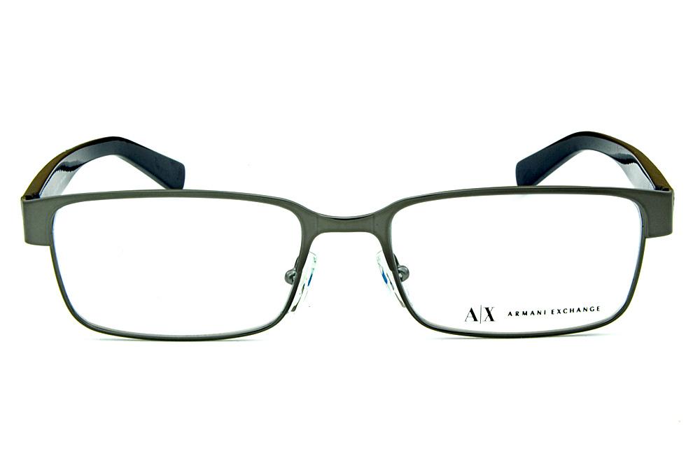 Óculos Armani Exchange AX 1017 Grafite com hastes azul fosco e logo azul