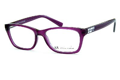 Óculos Armani Exchange AX 3006 de Grau Roxo Violeta com logo prata quadrado feminino