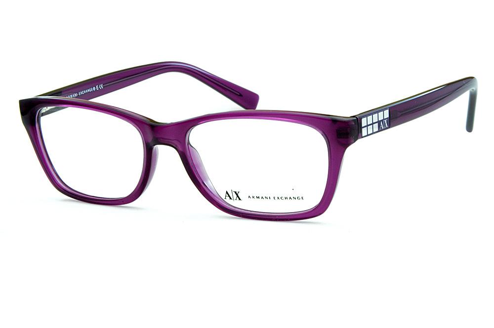 Óculos Armani Exchange AX3006 Roxo Violeta logo prata feminino