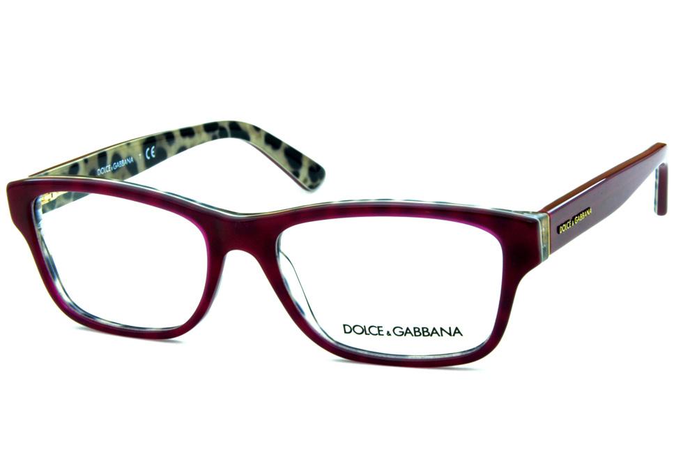 Óculos Dolce & Gabbana DG3208 Bordô onça na parte interna feminino