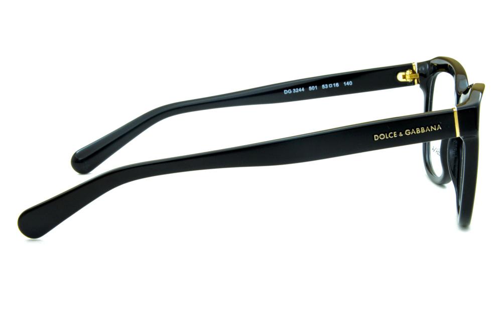 Óculos de grau Dolce & Gabbana em acetato preto piano para mulheres