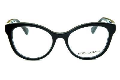 Óculos Dolce & Gabbana DG 3250 Preto com logo de metal prateado