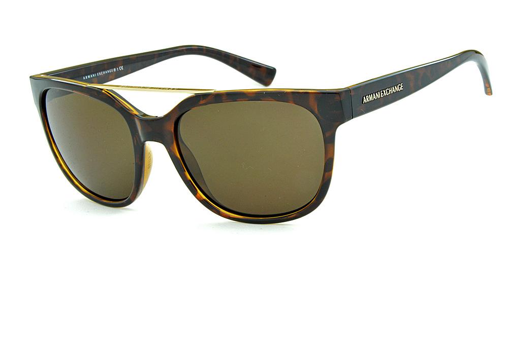 Óculos de Sol Armani Exchange AX4043S Gatsby Marrom tartaruga dourado