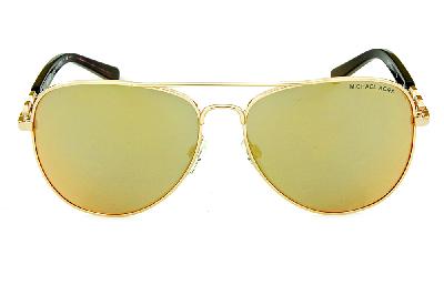 Óculos de Sol Michael Kors Fiji em metal dourado com lentes espelhadas