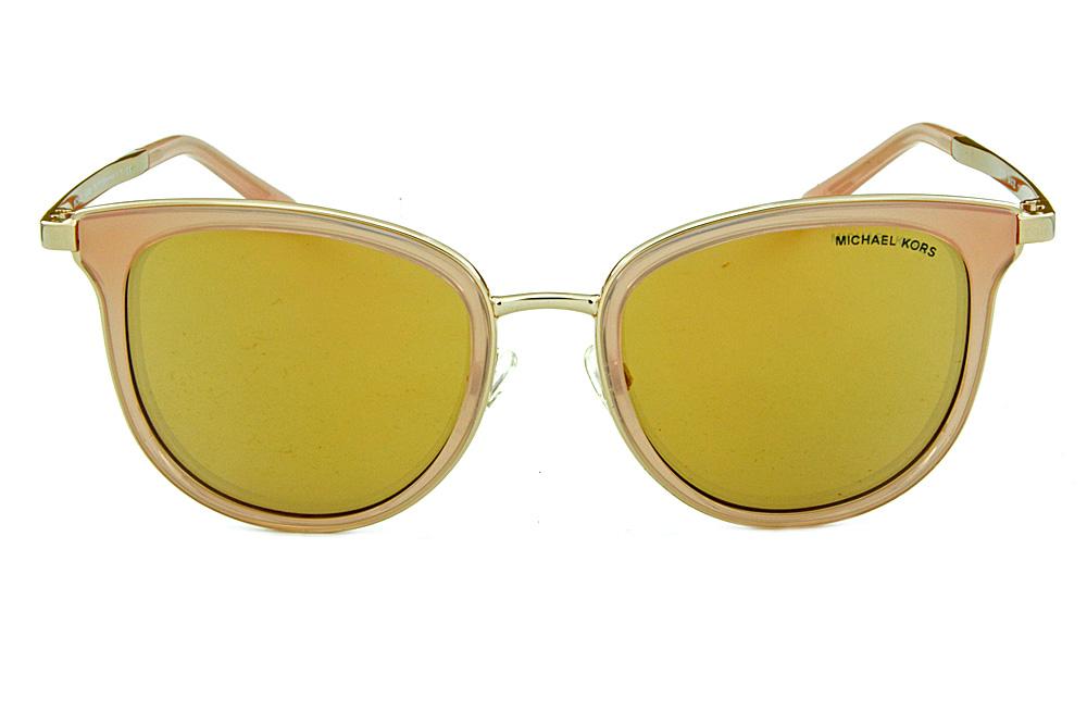 Óculos de Sol Michael Kors MK 1010 Adrianna 1 Dourado com as lentes espelhadas rosê