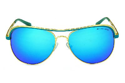 Óculos de Sol Michael Kors MK 1012 Vivianna1 Dourado com detalhes verde água e espelho azul/verde