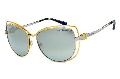 Óculos de Sol Michael Kors Audrina1 metal dourado e prata lentes espelhadas feminino