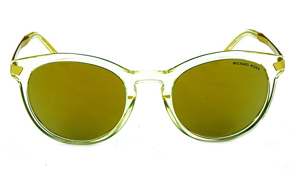 Óculos de Sol Michael Kors Adrianna 3 acetato amarelo transparente e lentes espelhadas