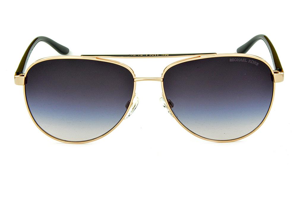 Óculos de Sol Michael Kors MK 5007 Hvar Metal dourado com hastes na cor preta