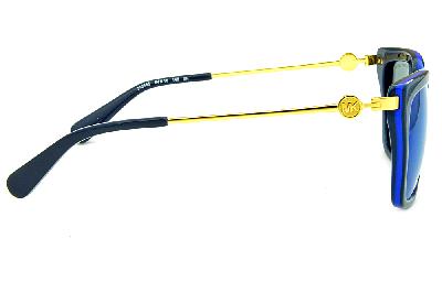 Óculos de Sol Michael Kors Abela 1 acetato azul petróleo com haste em metal dourado
