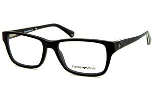 Óculos Emporio Armani EA 3057 preto fosco com friso branco nas hastes