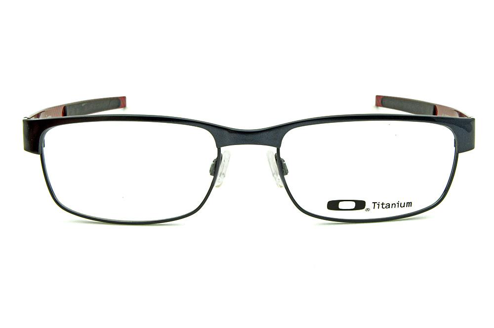 Óculos Oakley OX 5079 Carbon Plate Metal Titanium azul com hastes em fibra de carbono cinza