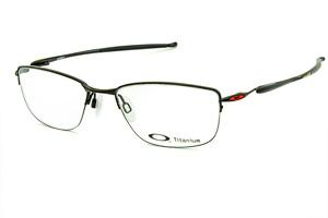 Óculos Oakley OX 5120 Lizard 2 Titanium preto com detalhe vermelho e ponteiras emborrachadas