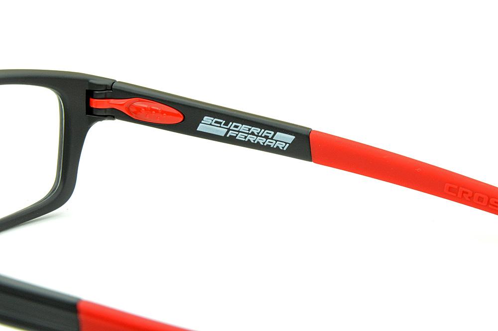 Óculos Oakley OX 8037 Crosslink Ferrari Acetato preto e vermelho com haste adicional preto fosco