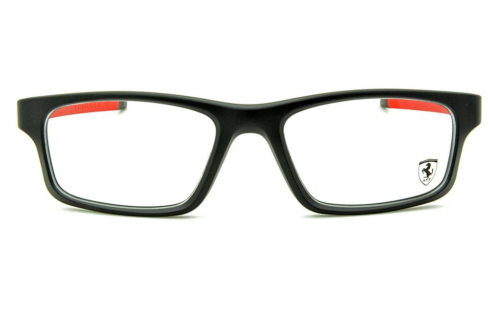 Óculos Oakley OX 8037 Crosslink Ferrari Acetato preto e vermelho com haste adicional preto fosco
