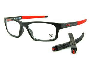 Óculos Oakley OX 8037 Crosslink Ferrari Acetato preto e vermelho com haste adicional preto fosco