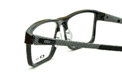 Óculos Oakley OX 8040 Chamfer 2 Acetato Preto com detalhes cinza nas hastes