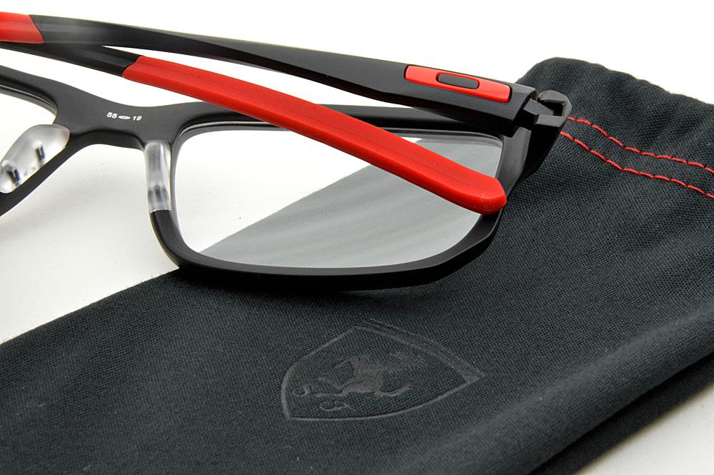 Óculos Oakley Voltage Satin Black acetato preto fosco com vermelho Edição Ferrari masculino