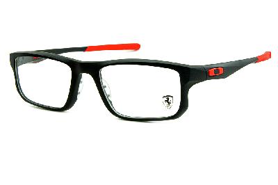 Óculos Oakley Voltage Satin Black acetato preto fosco com vermelho Edição Ferrari masculino
