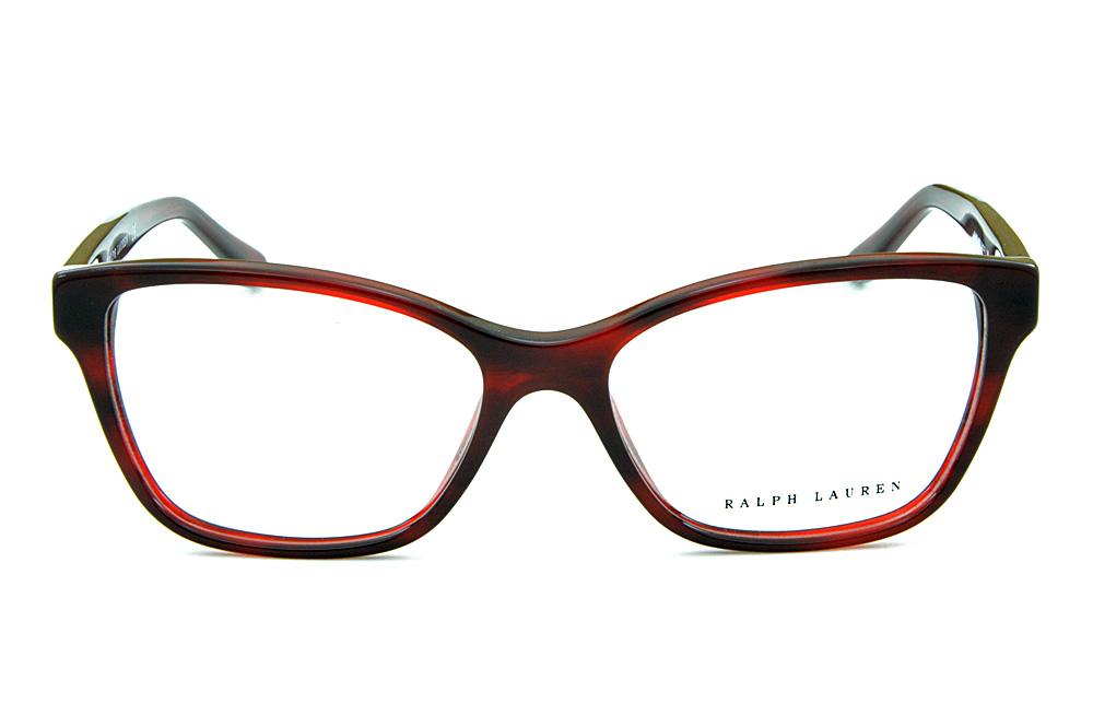 Óculos de grau Ralph Lauren em acetato vermelho e vinho mesclados para mulheres