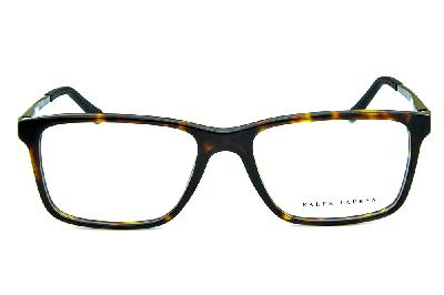 Armação masculina de grau Ralph Lauren em acetato marrom mesclado e haste metal grafite com borracha