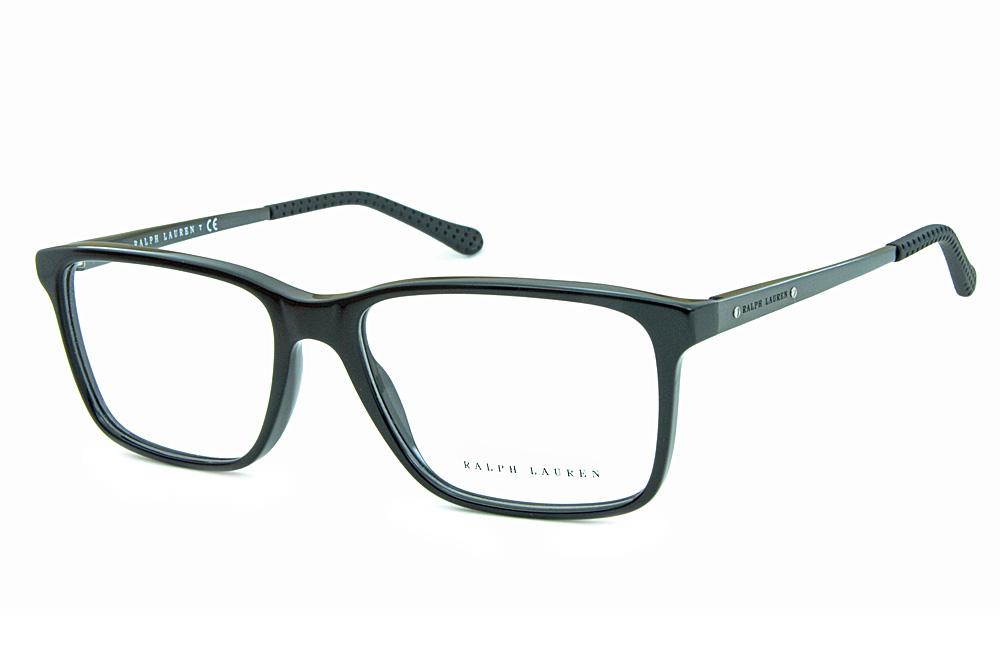 Óculos Ralph Lauren RL6133 acetato preto hastes em aluminio masculino