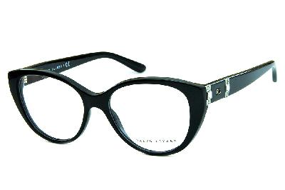 Óculos de grau Ralph Lauren em acetato preto com strass cristal para mulheres