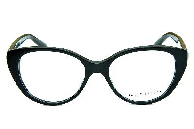 Óculos de grau Ralph Lauren em acetato preto com strass cristal para mulheres