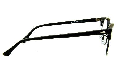 Óculos Ray-Ban Clubmaster RB 5154 Acetato preto fosco com aro e ponte em metal preto
