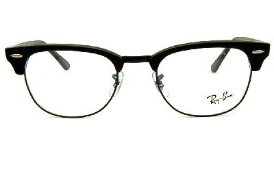 Óculos Ray-Ban Clubmaster RB 5154 Acetato preto fosco com aro e ponte em metal preto