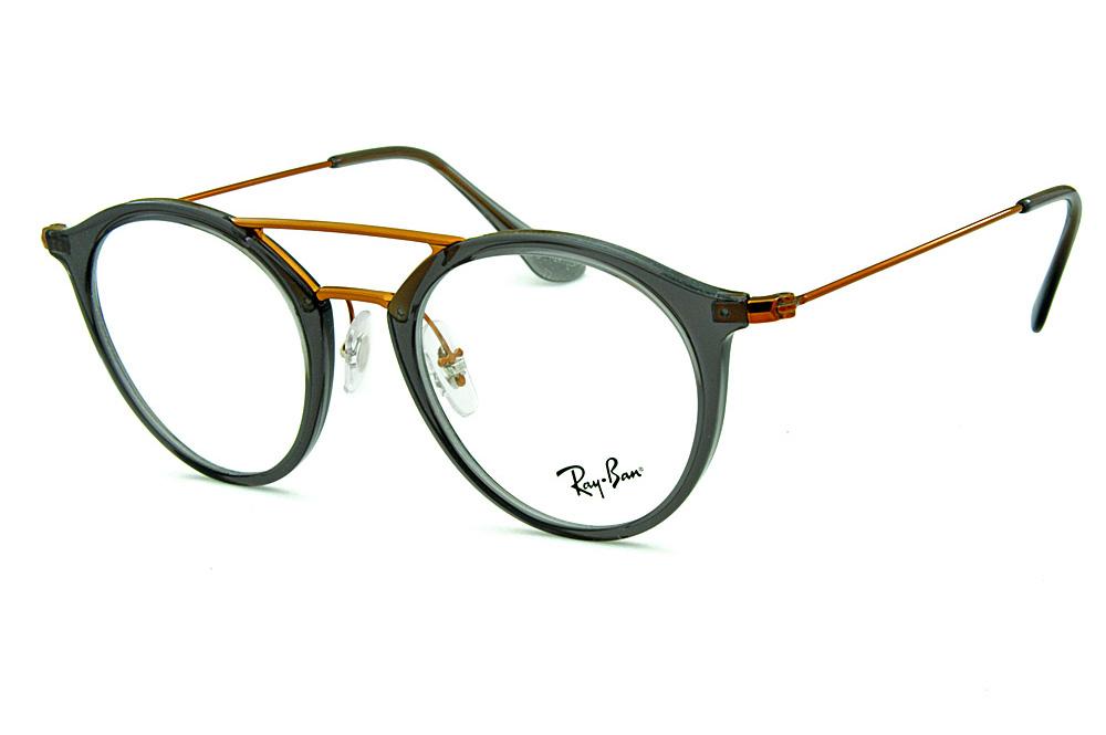 Óculos Ray-Ban RB7097 Acetato cinza ponte e hastes de metal