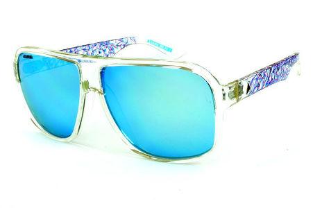 Óculos Absurda Calixto transparente com lente azul espelhado