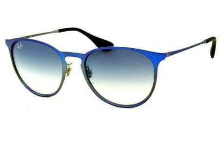 Óculos Ray-Ban Erika Metal azul e cinza com lente degradê