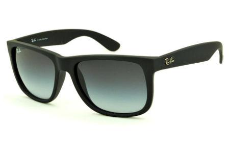 Óculos de sol Ray-Ban Justin acetato preto fosco com lente degradê