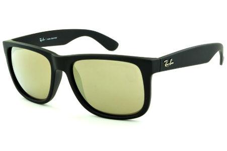 Óculos Ray-Ban Justin RB 4165 Preto fosco com lente semi espelhada dourada