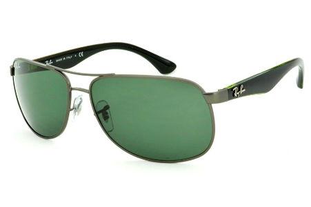 Óculos Ray-Ban de Sol RB 3502 cinza fosco com lente verde e haste preta