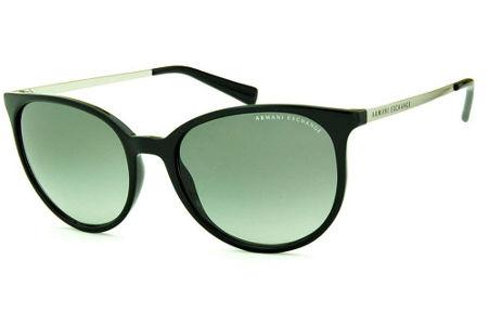 Óculos de Sol Armani Exchange em acetato preto e haste metal fina feminino