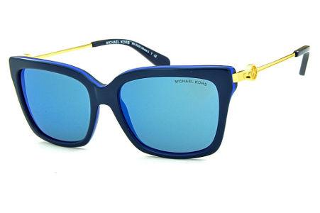 Óculos de Sol Michael Kors Abela 1 acetato azul petróleo com haste em metal dourado 