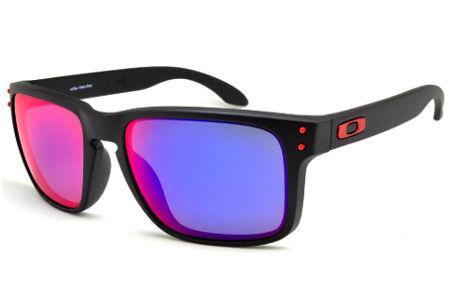 Óculos de sol Oakley OO 9102L Holbrook preto com lente efeito azul/violeta/vermelho/roxo