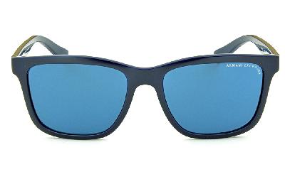 Óculos de Sol Armani Exchange acetato azul e haste fosca para homens modelo quadrado