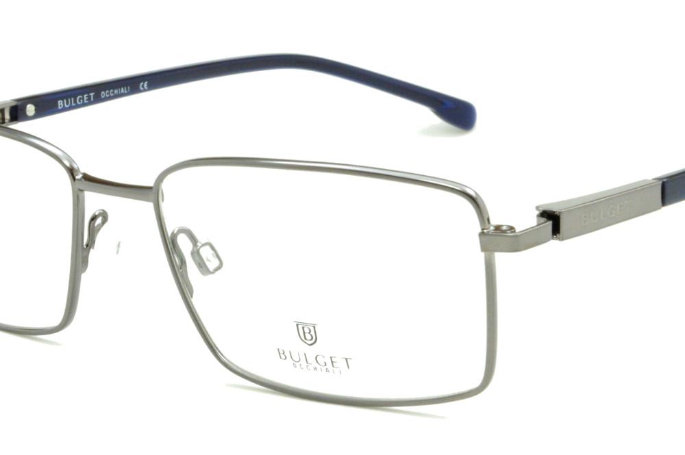 Óculos Bulget BG1395 chumbo metálico haste azul marinho