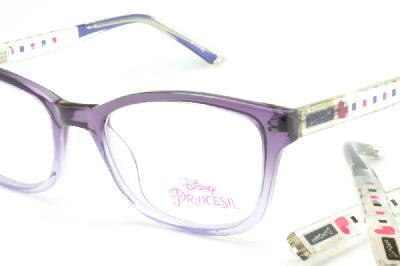 Óculos de grau Disney Princesa acetato infantil roxo e transparente para meninas