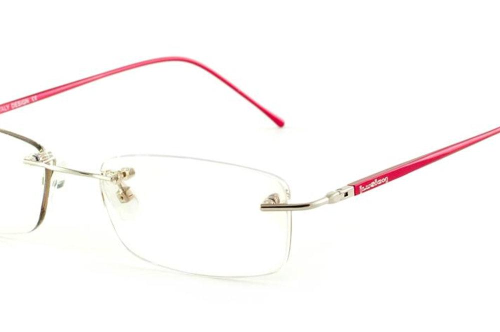 Óculos Ilusion BA2047 dourada modelo parafusado haste vermelha