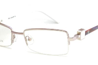 Óculos de grau Ilusion rosê metálico em fio de nylon haste branca e colorida com strass feminino