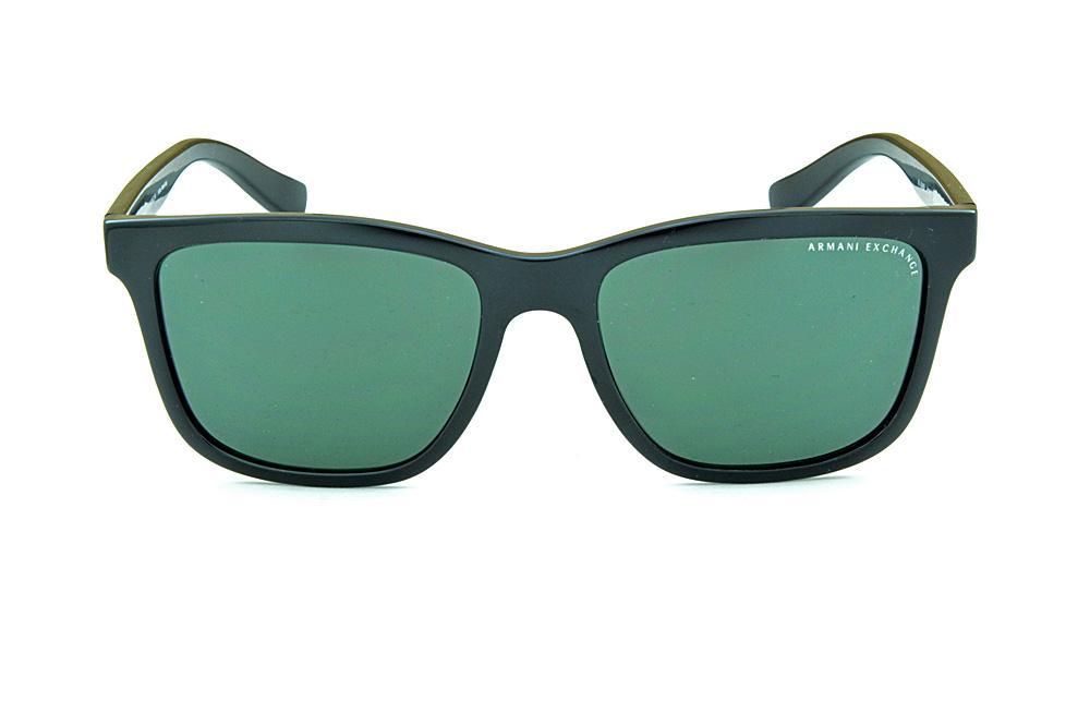 Óculos de Sol Armani Exchange acetato preto quadrado para homens e mulheres
