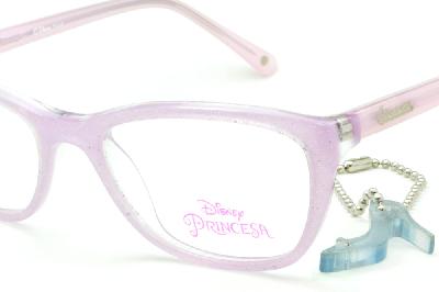 Óculos Disney Princesa Cinderela acetato quadrada rosa lilás com chaveiro infantil para menina