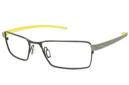 Óculos de grau Hot Buttered HB Duotech metal preto com haste cinza e amarelo para homens