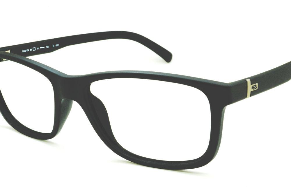 Óculos HB Hot Buttered de grau quadrado preto fosco masculino esporte